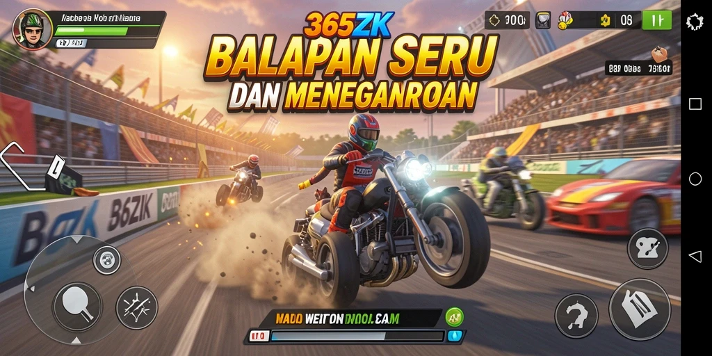 Tampilan gameplay seru dalam balapan 365ZK.