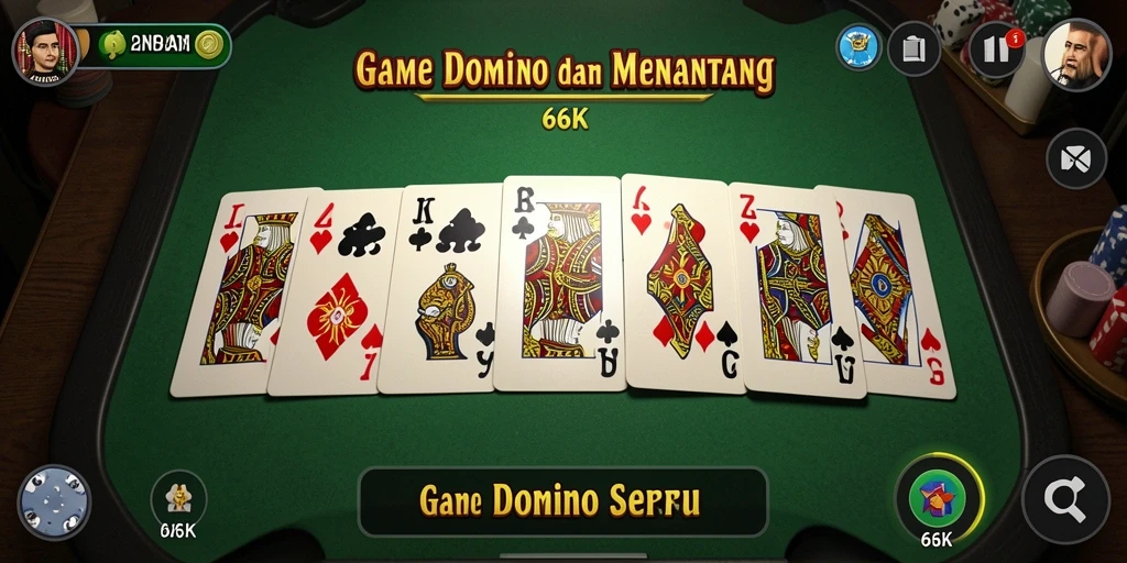 Screenshot gameplay 66K menampilkan aksi seru permainan domino.