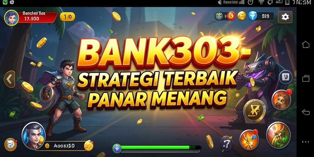 Screenshot gameplay yang menampilkan pertempuran strategi di BANK303.