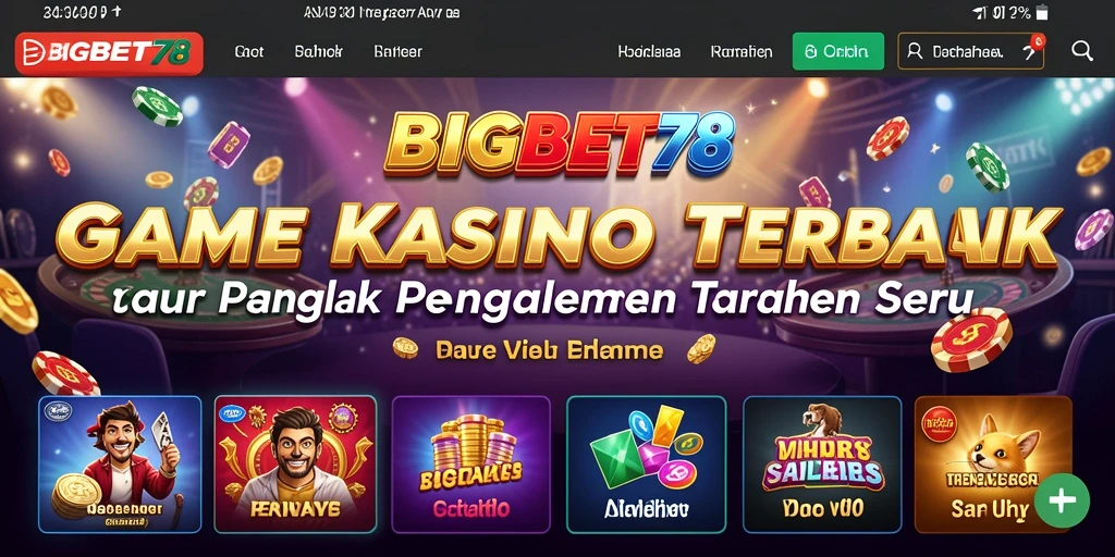Screenshot menampilkan gameplay seru dari BIGBET78 di kasino online.