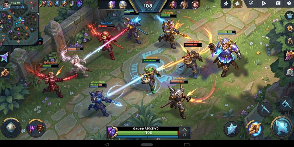 Tangkapan layar gameplay CORLA188 yang menampilkan pertempuran seru.