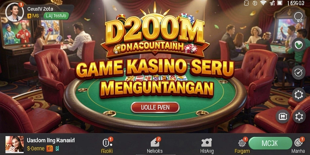 Screenshot gameplay D200M menampilkan aksi seru permainan Kasino.