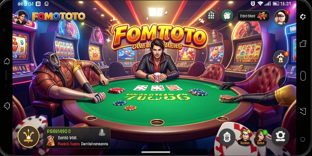 Screenshot gameplay seru FOMOTOTO yang menampilkan aksi Kasino.