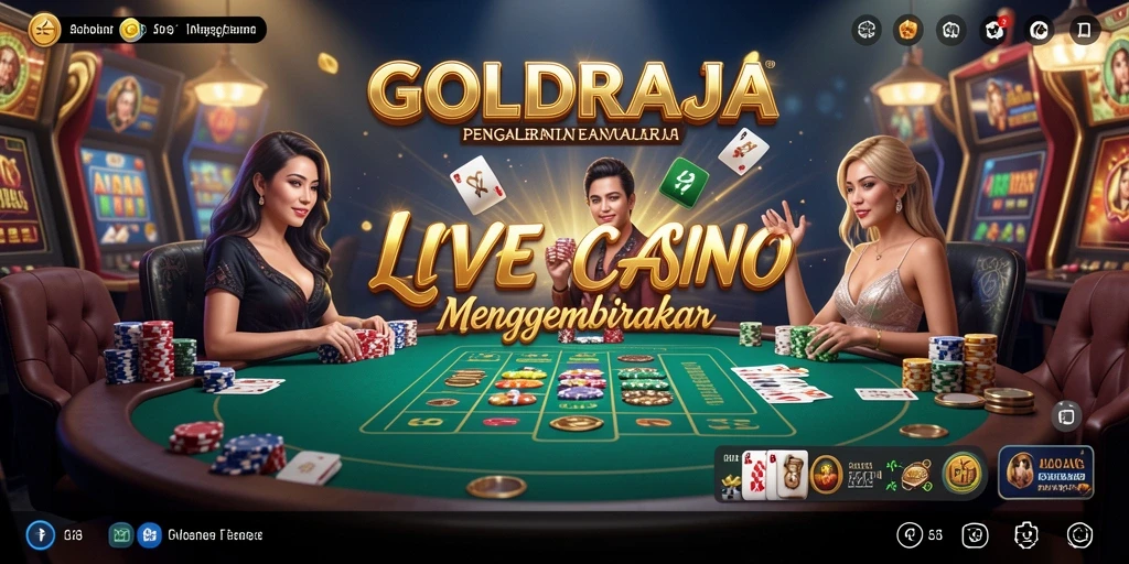 Tampilan menarik dan nyata dari gameplay Live Casino GOLDRAJA.