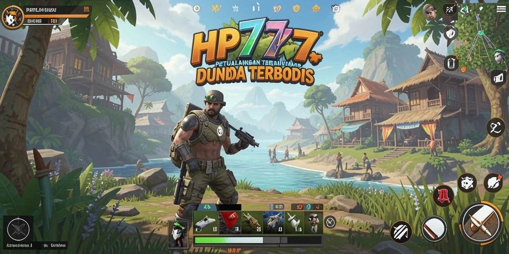 Screenshot utama HP777 menampilkan petualangan mendebarkan di dunia terbuka.