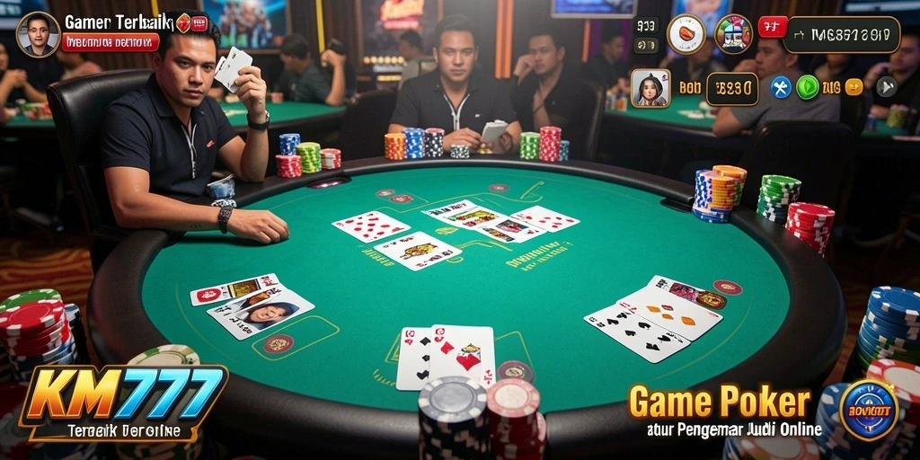 Screenshot gameplay Poker di KM777 yang seru dan menarik.