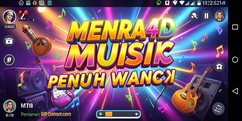 Tampilan gameplay MENARA4D yang penuh warna dan dinamis.