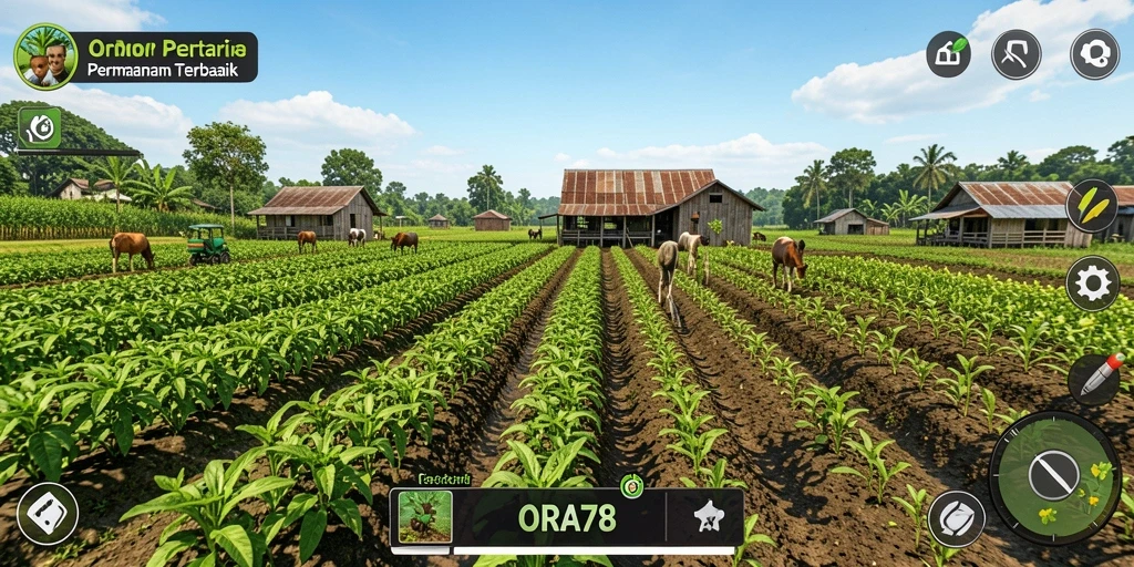 Gameplay menyenangkan dan mengasyikkan di ORA78 saat berkebun.