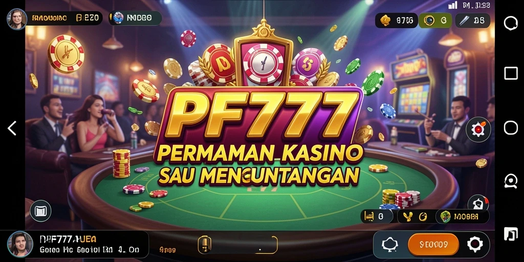 Tampilan screenshot PF777 menampilkan aksi seru permainan Kasino.