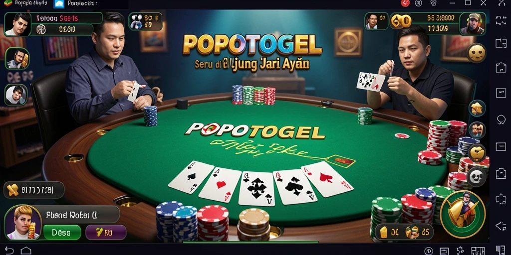 Screenshot utama menampilkan aksi seru gameplay Poker.