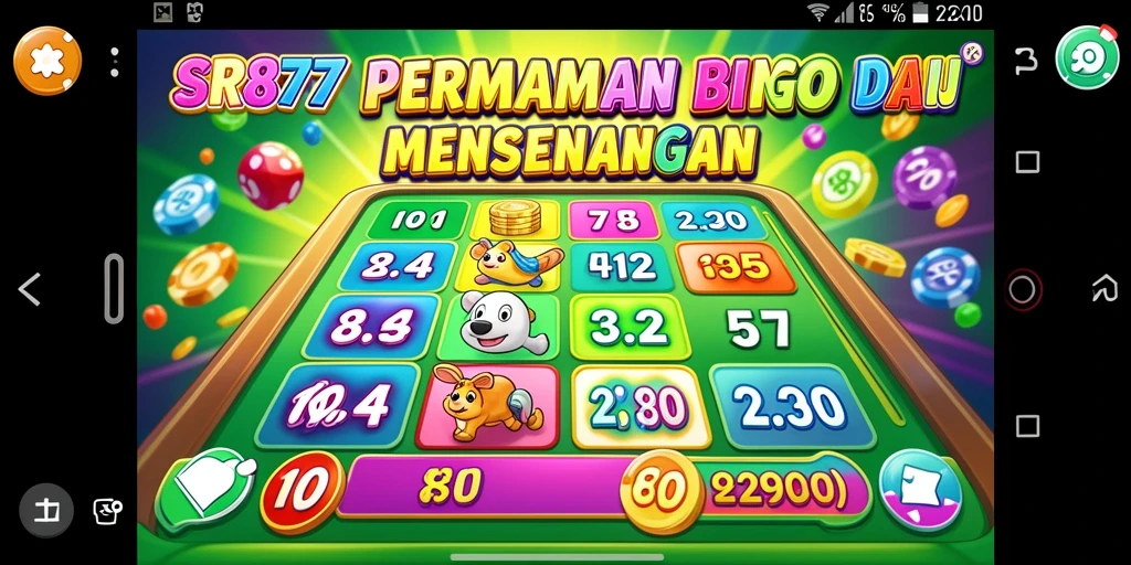 Screenshot gameplay SR877 menampilkan suasana Bingo yang seru.