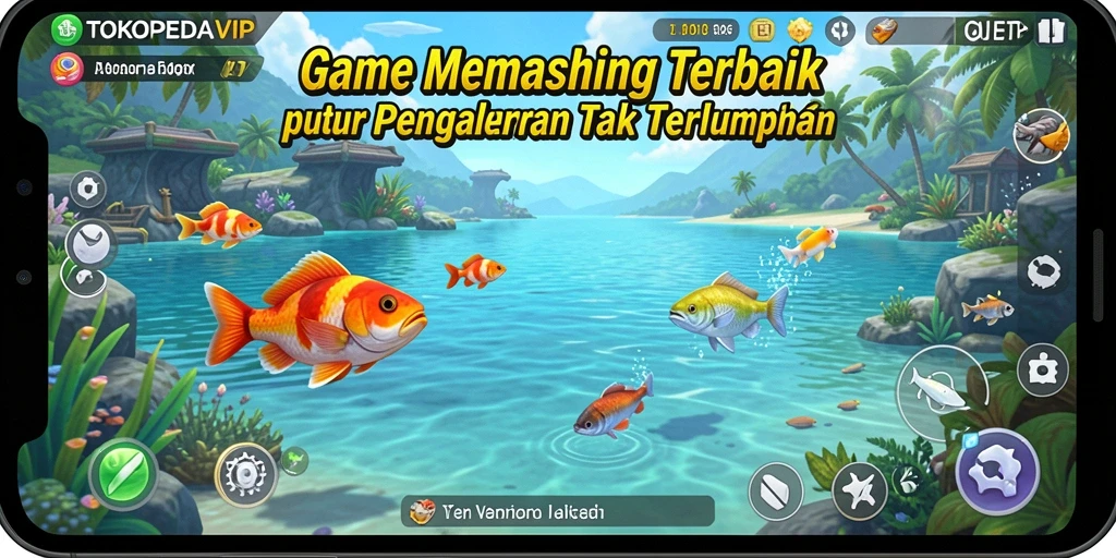 Gameplay memancing yang seru dan interaktif di TOKOPEDIAVIP.