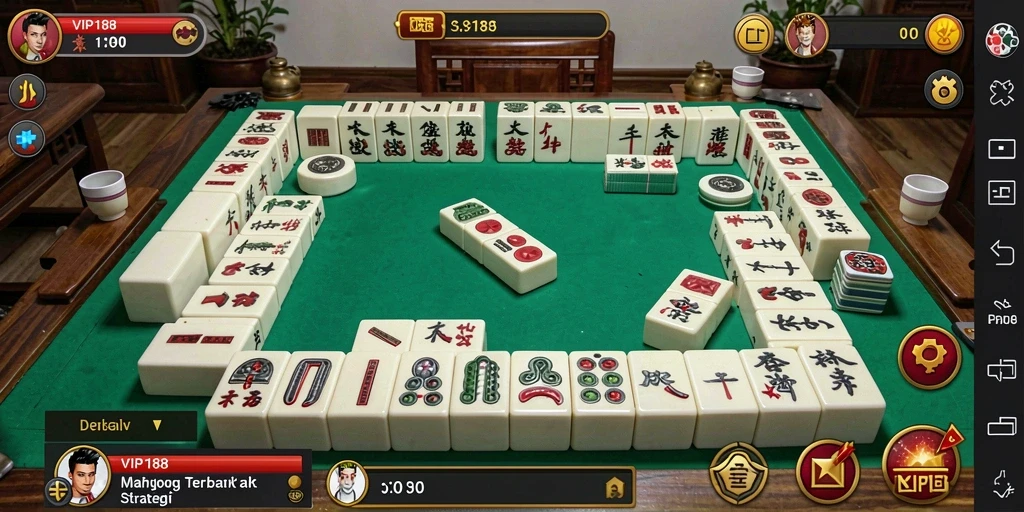 Tampilan gameplay Mahjong yang seru dan menarik di VIP188.